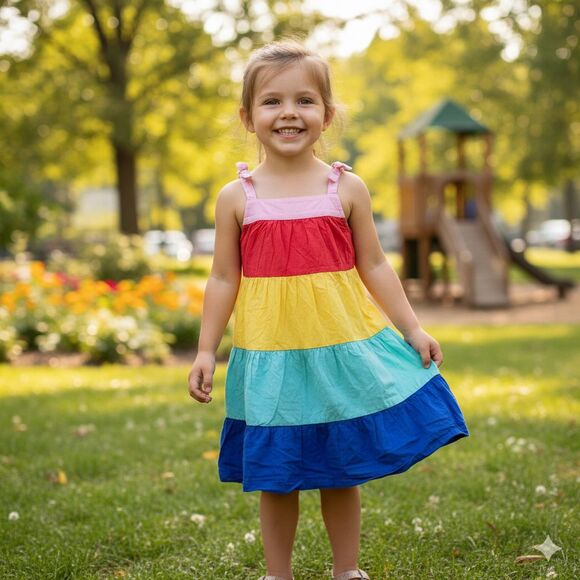 Hanna Andersson Other - Hanna Andersson Colorblock Sundress Girls Size 5 Cotton Sleeveless Summer